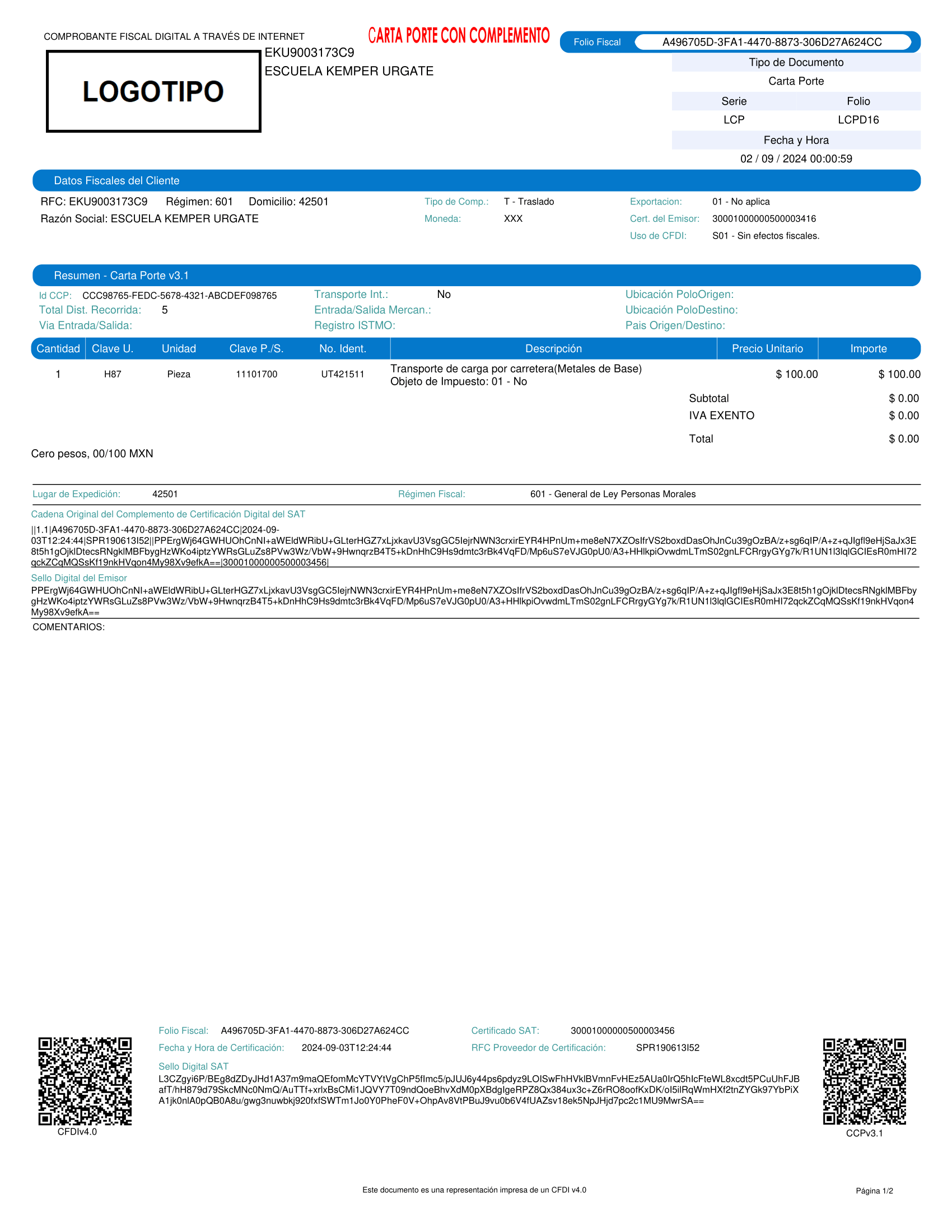 plantilla carta porte